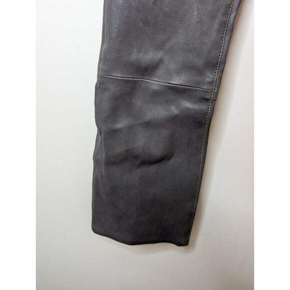 Citizens Of Humanity Harlow Ankle Slim Lambskin Leather Pants in Gray Size 25 - Picture 4 of 16